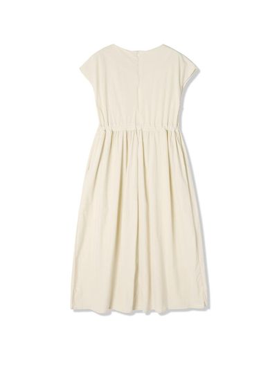 ADHOC Women's Waist String Cap Sleeve Dress [BEIGE] (HBROPA2)