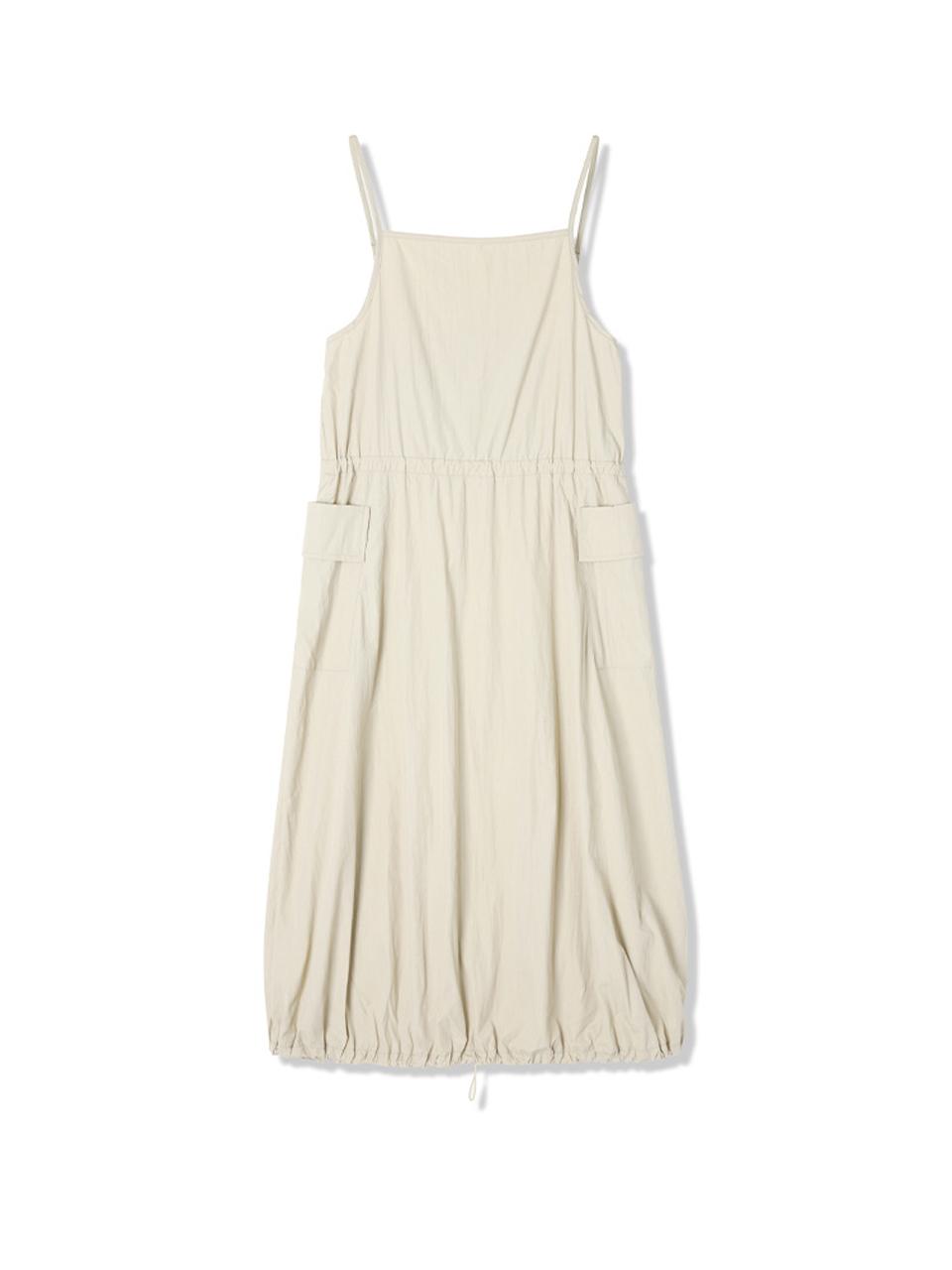ADHOC Women's Waist String Out-Pocket Dress (BEIGE) (HB5OP54)