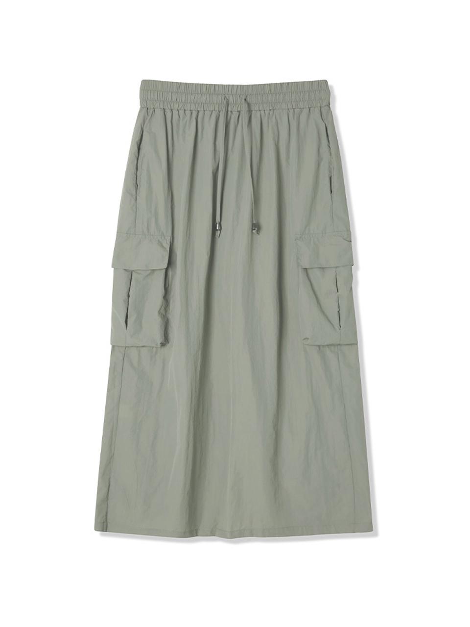 ADHOC Women's Woven Set-up Elastic Waist Cargo Skirt [KHAKI] (HB5SR52)