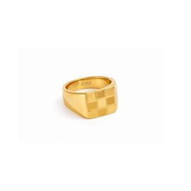 ADIBA ADIBA Squares Pattern Stainless Steel Ring