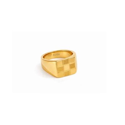 ADIBA ADIBA Squares Pattern Stainless Steel Ring