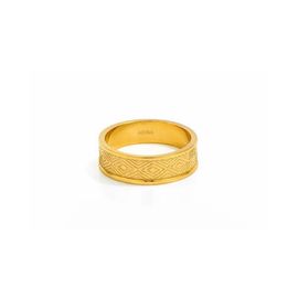 ADIBA ADIBA The Diamonds Pattern 18k Plated Stainless Steel Ring
