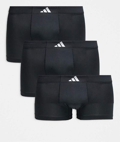 adidas Adidas 3 pack active micro tech briefs in black with tonal logo