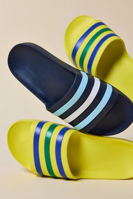 adidas adidas Adilette Aqua Slide Sandal in Night Navy/Icey Blue/Whit, Men's at Urban Outfitters