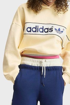 adidas adidas adiSignature NY Pullover Hoodie Sweatshirt in Warm Vanilla, Women's at Urban Outfitters