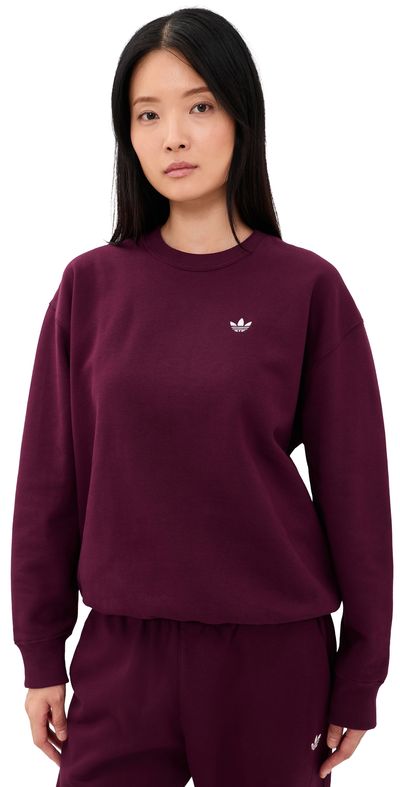 adidas adidas Essentials Fleece Crew Sweatshirt Maroon