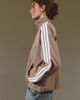 adidas adidas Iconic 3-Stripes Woven Zip-Up Track Jacket in Khaki, Women's at Urban Outfitters - 1
