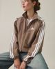 adidas adidas Iconic 3-Stripes Woven Zip-Up Track Jacket in Khaki, Women's at Urban Outfitters - 2