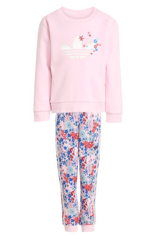 adidas adidas Kids' Embroidered Cotton Blend Sweatshirt & Sweatpants Set