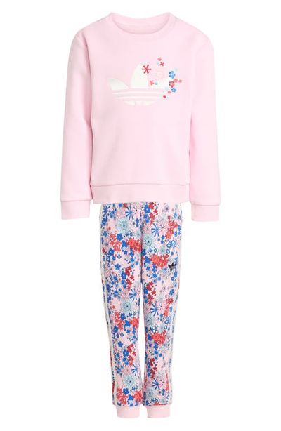 adidas adidas Kids' Embroidered Cotton Blend Sweatshirt & Sweatpants Set