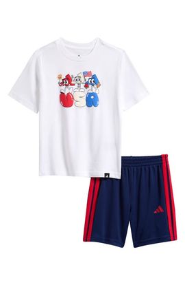 adidas adidas Kids' Graphic Print T-Shirt & 3-Stripes Shorts Set