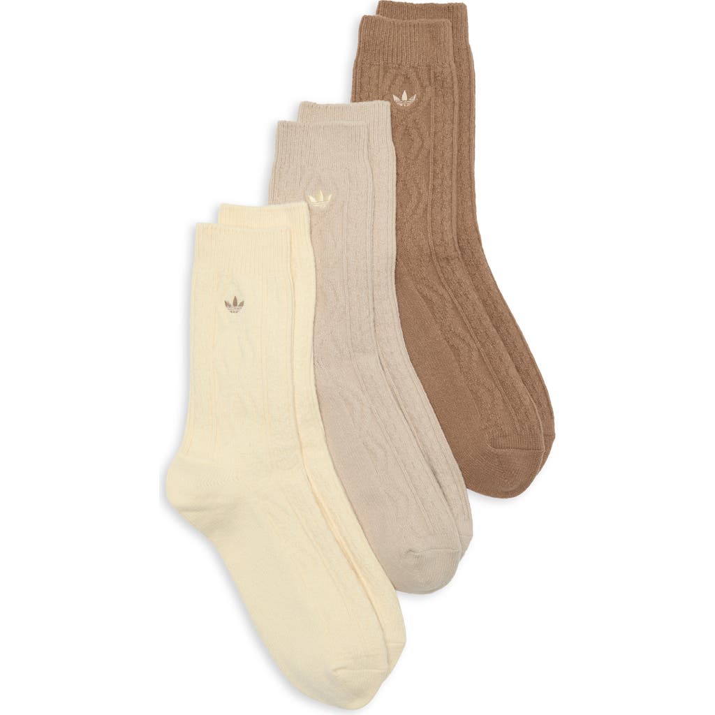 adidas adidas Originals 3-Pack Cable Knit Crew Socks