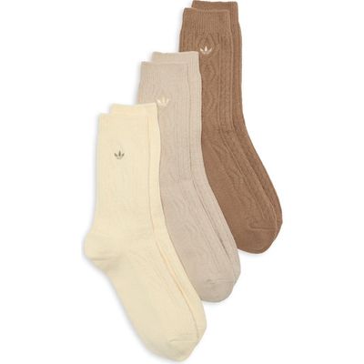 adidas adidas Originals 3-Pack Cable Knit Crew Socks