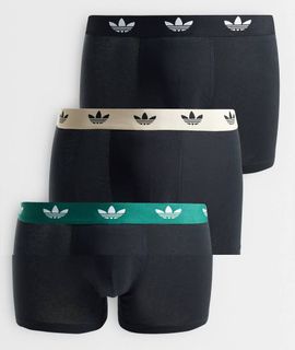 adidas Adidas Originals comfort flex 3 pack briefs with colored waistbands in black