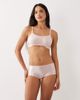 adidas adidas Originals shine satin bandeau bralet with embroidered logo in powder pink - 1