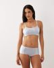 adidas adidas Originals shine satin bandeau bralet with embroidered logo in sky blue - 2