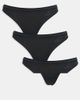 adidas adidas seamless 3 pack thong in black - 1