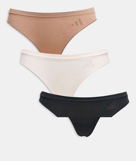 adidas adidas seamless 3 pack thong in multi