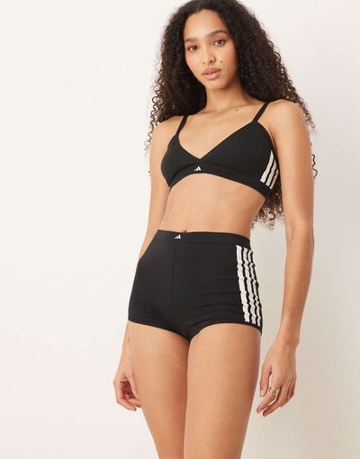 adidas adidas short pant with printed logo detail in black