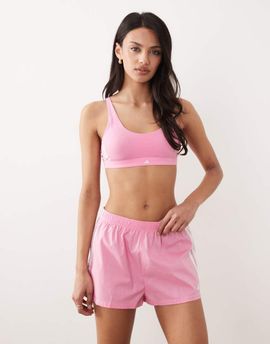 adidas adidas Sports active essentials stripes scoop bralet in pink