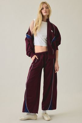 adidas adidas Stadium Tricot Loose Fit Track Pants in Maroon, Women's at Urban Outfitters