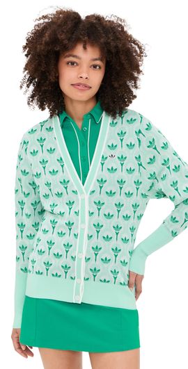 Adidas Golf Adidas Golf Originals All Over Cardigan White/Clear Mint