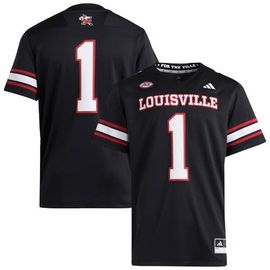 adidas Men's adidas #1 Black Louisville Cardinals Premier Strategy Jersey 