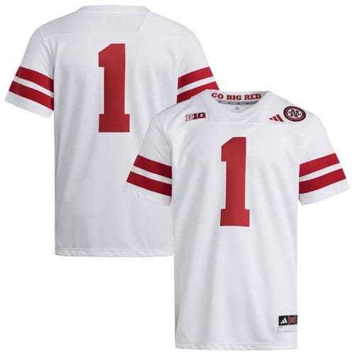 adidas Men's adidas #1 White Nebraska Huskers Premier Jersey 