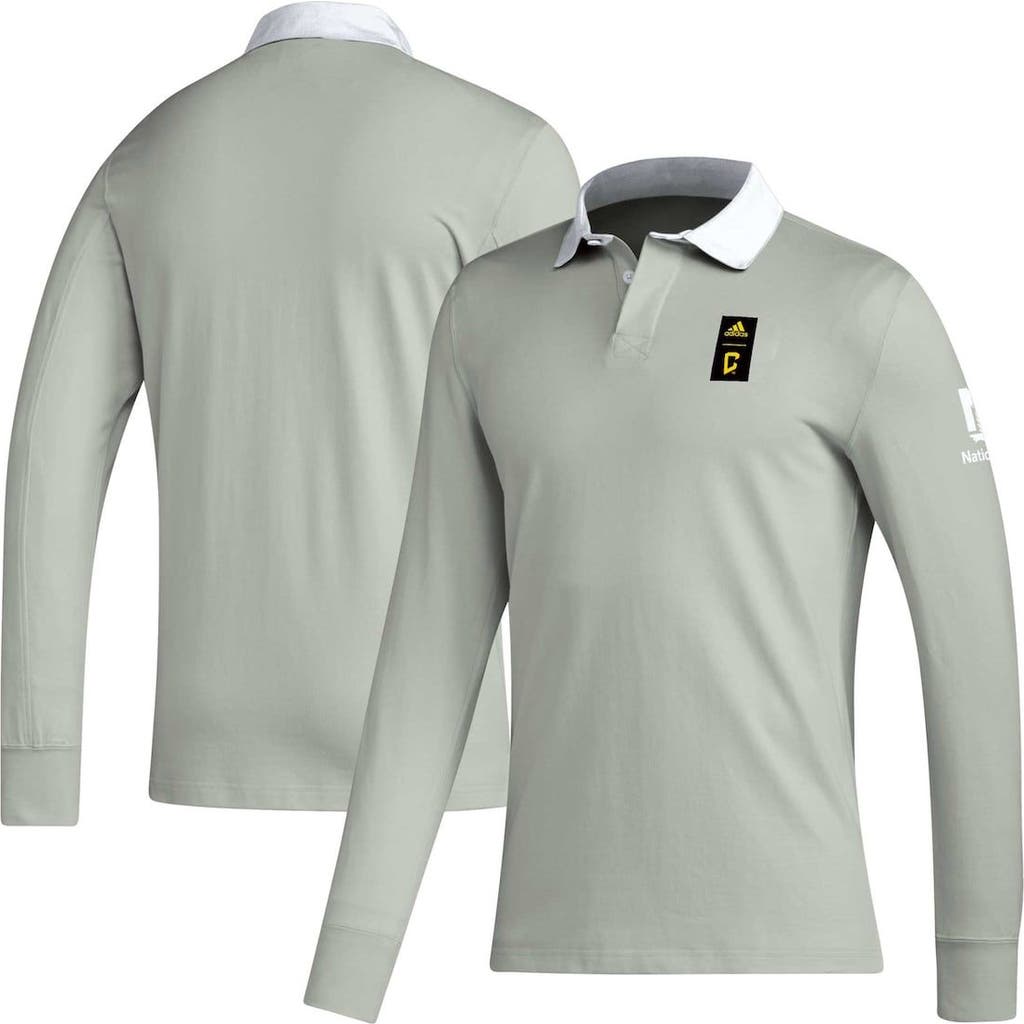adidas Men's adidas 2023 Player Gray Columbus Crew Travel Long Sleeve Polo 