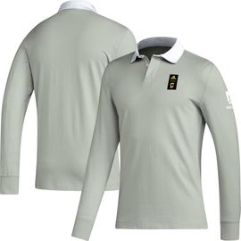 adidas Men's adidas 2023 Player Gray Columbus Crew Travel Long Sleeve Polo 