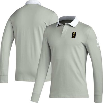 adidas Men's adidas 2023 Player Gray Columbus Crew Travel Long Sleeve Polo 