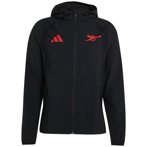 adidas Men's adidas Black Arsenal Tiro Travel Full-Zip Windbreaker 