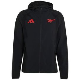 adidas Men's adidas Black Arsenal Tiro Travel Full-Zip Windbreaker 