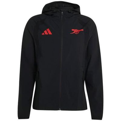 adidas Men's adidas Black Arsenal Tiro Travel Full-Zip Windbreaker 