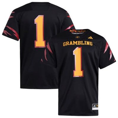 adidas Men's adidas Black Grambling Tigers Premier Strategy Jersey 