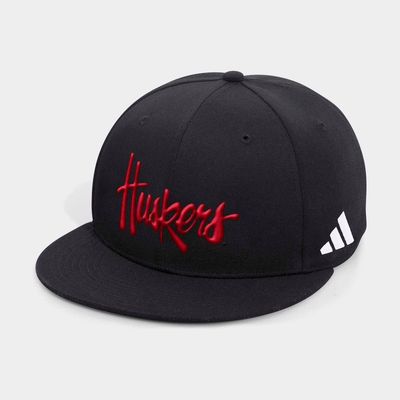 adidas Men's adidas Black Nebraska Huskers 2026 Sideline Snapback Hat 