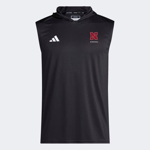 adidas Men's adidas Black Nebraska Huskers D4T Sleeveless Hoodie 
