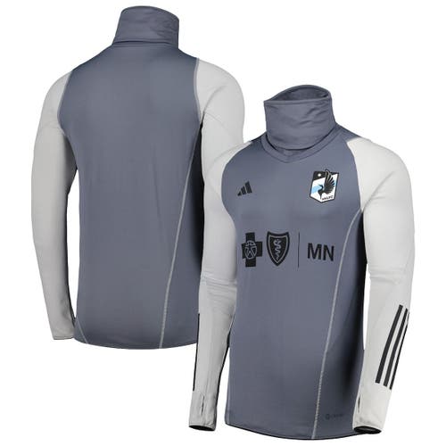 adidas Men's adidas Gray Minnesota United FC Warm Raglan COLD.RDY Top 