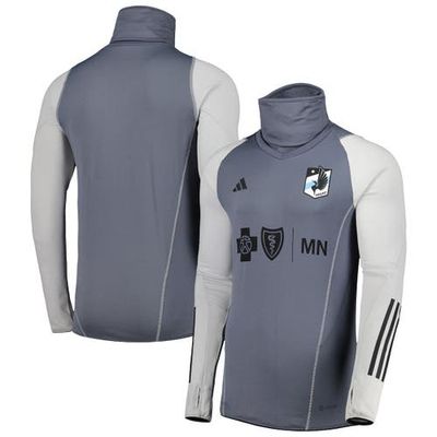 adidas Men's adidas Gray Minnesota United FC Warm Raglan COLD.RDY Top 