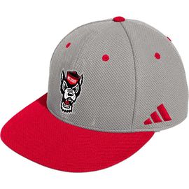 adidas Men's adidas Gray NC State Wolfpack On-Field Baseball Fitted Hat 