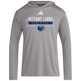 adidas Men's adidas Gray Penn State Nittany Lions D4T Long Sleeve Hooded T-Shirt 