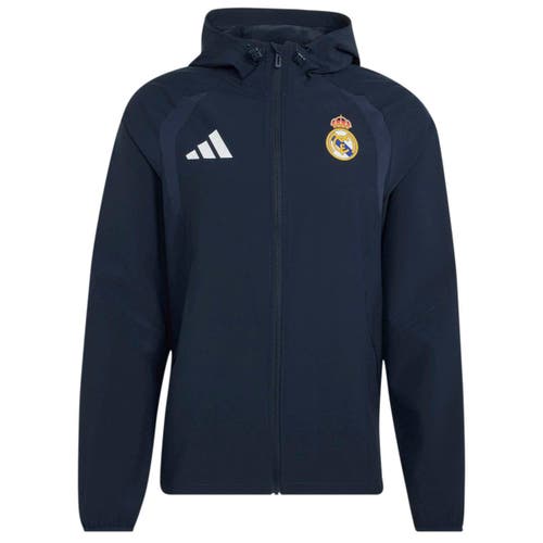 adidas Men's adidas Navy Real Madrid Tiro Travel Full-Zip Windbreaker 