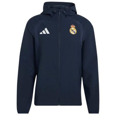adidas Men's adidas Navy Real Madrid Tiro Travel Full-Zip Windbreaker 