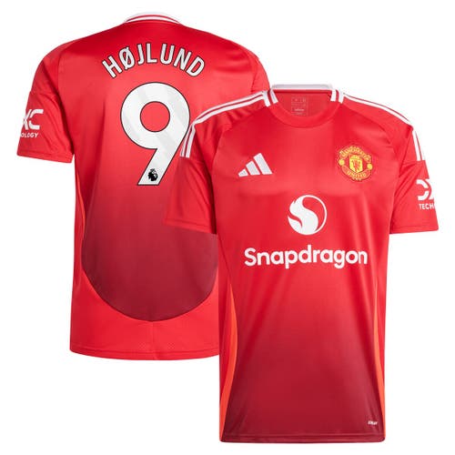adidas Men's adidas Rasmus Højlund Red Manchester United 2024/25 Home Replica Player Jersey 