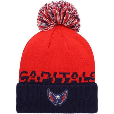 adidas Men's adidas Red/Navy Washington Capitals COLD.RDY Cuffed Knit Hat with Pom 
