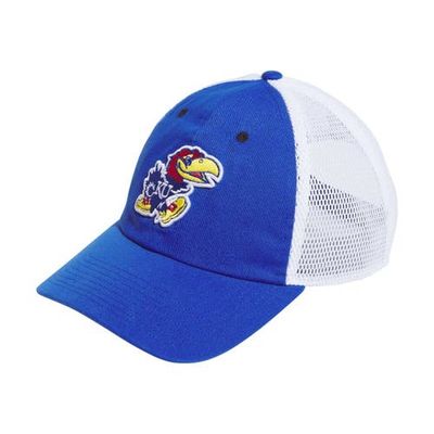 adidas Men's adidas Royal Kansas Jayhawks Mascot Slouch Trucker Adjustable Hat 
