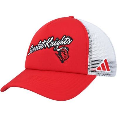 adidas Men's adidas Scarlet Rutgers Scarlet Knights Script Trucker Snapback Hat 