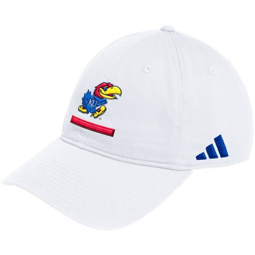 adidas Men's adidas White Kansas Jayhawks Locker Room Adjustable Slouch Hat 