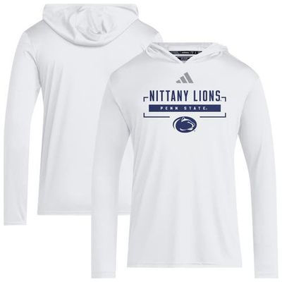 adidas Men's adidas White Penn State Nittany Lions D4T Long Sleeve Hooded T-Shirt 