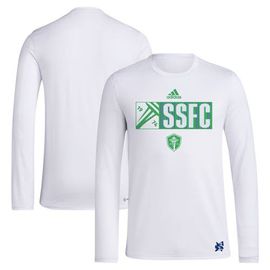 adidas Men's adidas White Seattle Sounders FC 2024 Jersey Hook AEROREADY Long Sleeve T-Shirt 